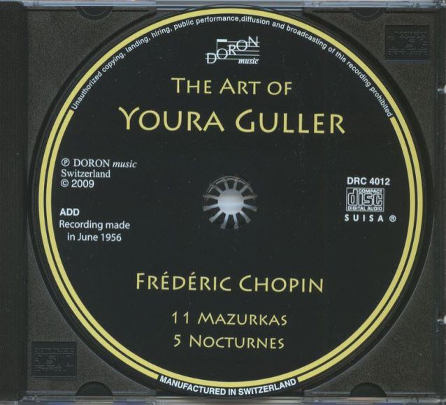 DORON唱片瑞士版 尤拉菊勒的钢琴艺术--肖邦夜曲、玛祖卡舞曲 The Art of Youra Guller(548.14M)